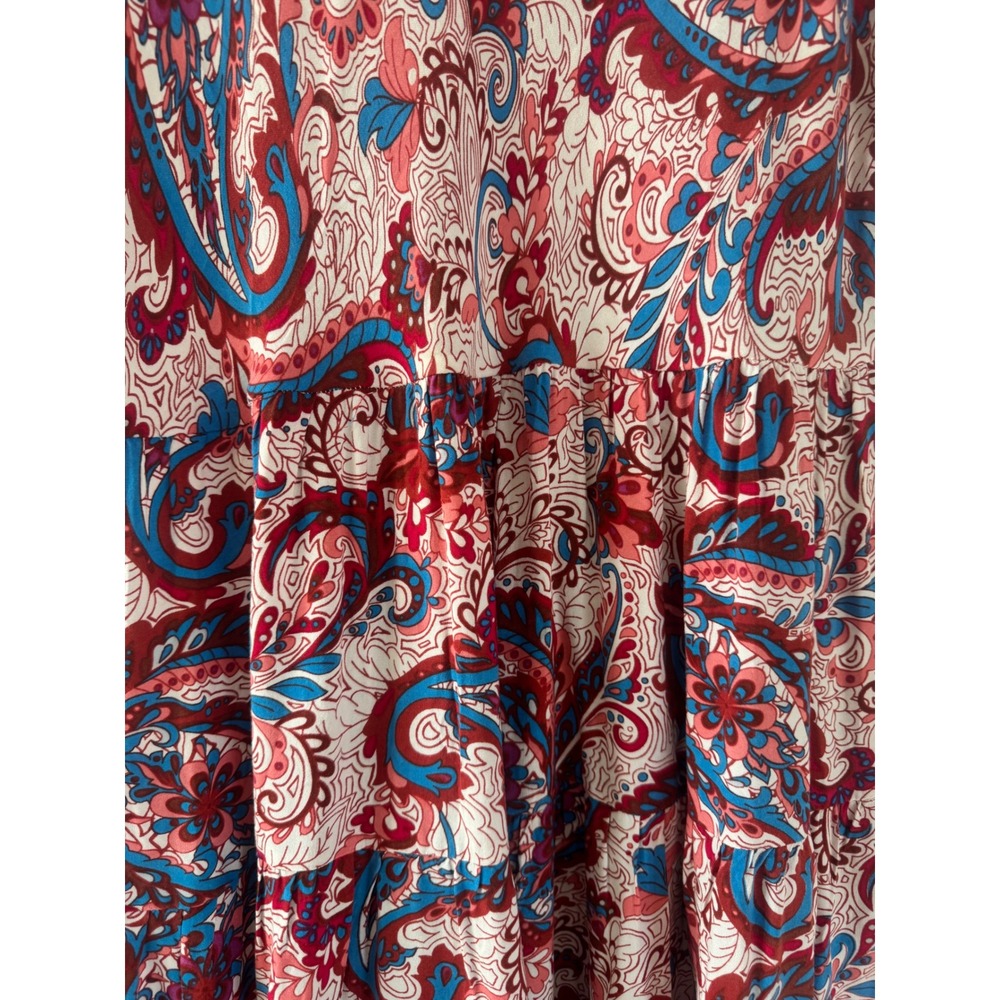 Soft Surroundings | Kara Framboise Red Paisley Short Sleeve Maxi Dress - Picture 5 of 6